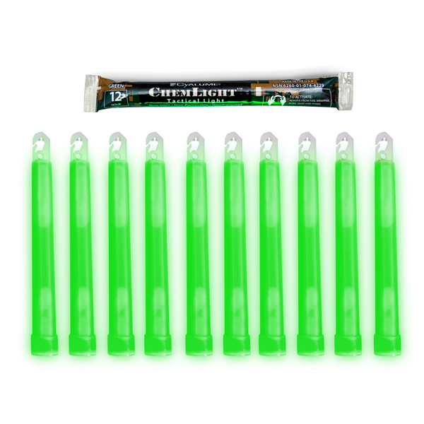 Bâtons Lumineux ChemLight Cyalume 6 – Jaune, Boîte De 10, Durée 10h