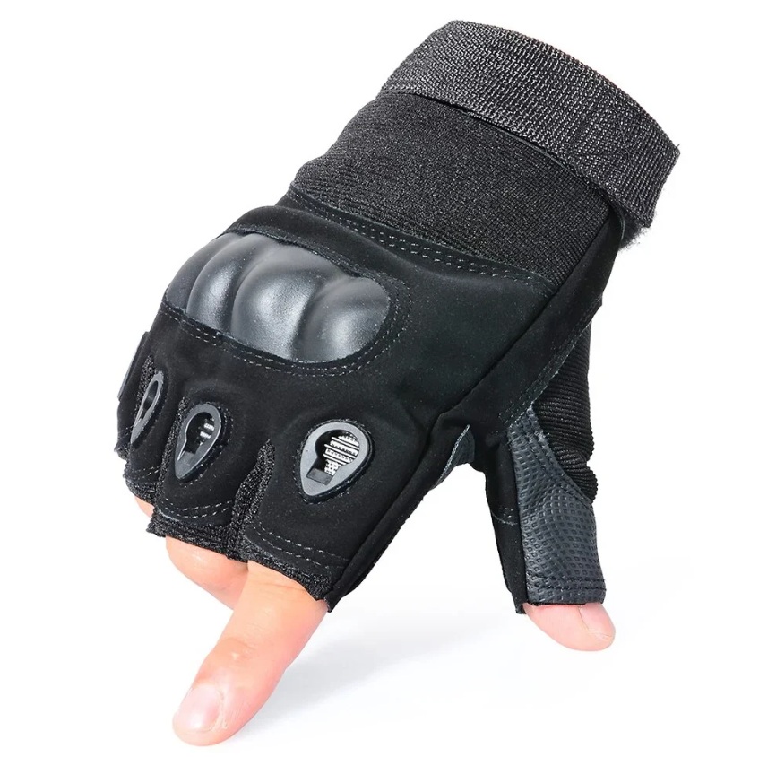 Guantes tácticos con nudillos y sin dedos