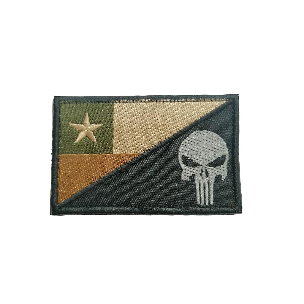 Parche bordado Bandera chilena tonos coyote / Punisher