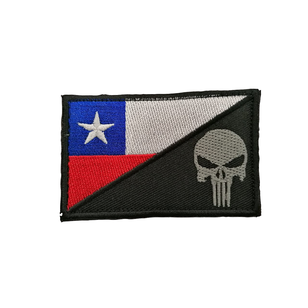 Parche bordado Bandera chilena colores estándar / Punisher