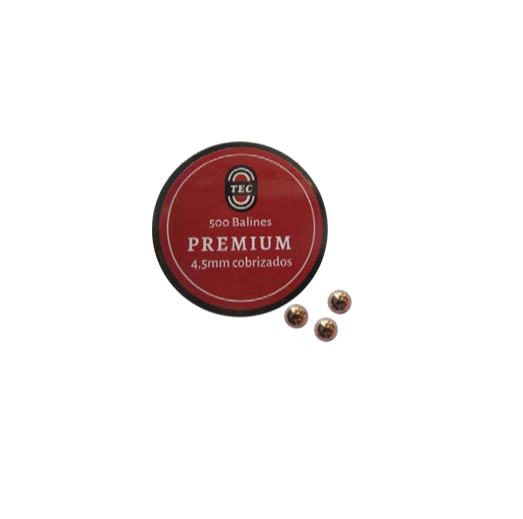 Balines premium acero Cobrizados 4.5mm TEC 500 unidades