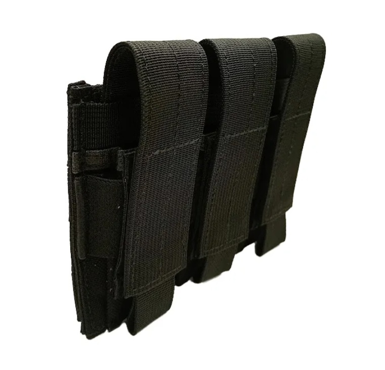 Pouch triple para cargadores de pistola color negro